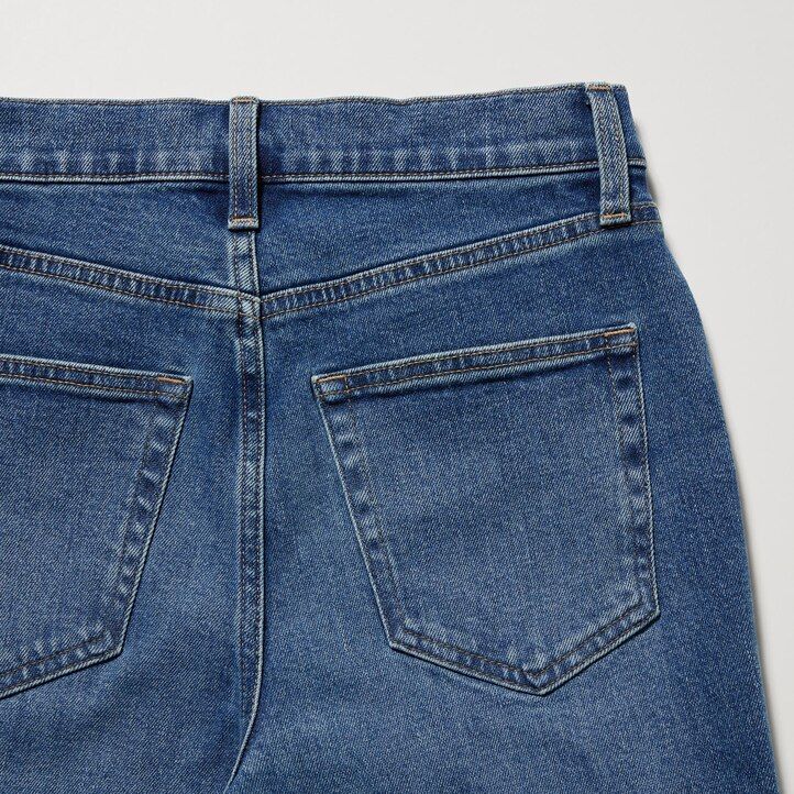 uniqlo slim fit jeans mit geradem bein und knöchellänge damen schwarz