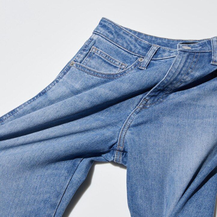 uniqlo damen-jeans schmal geschnitten gerades bein knöchellänge marineblau