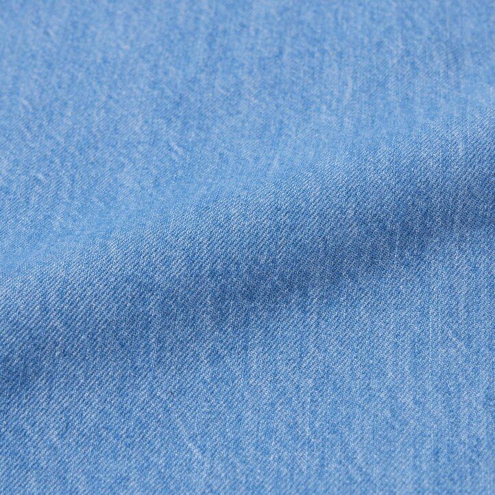 blaue uniqlo denim wide straight legrgo damenjeans
