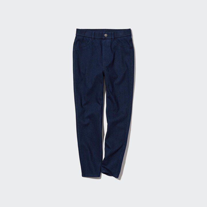 uniqlo damen ultra stretch high rise cropped jeans blau