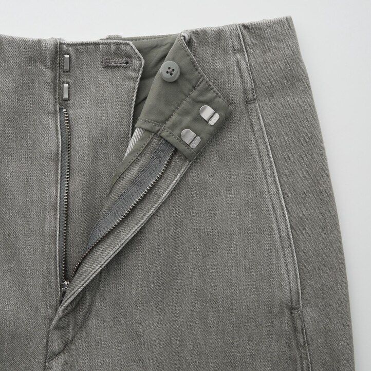 uniqlo damen-jeans mit geradem bein dunkelgrau