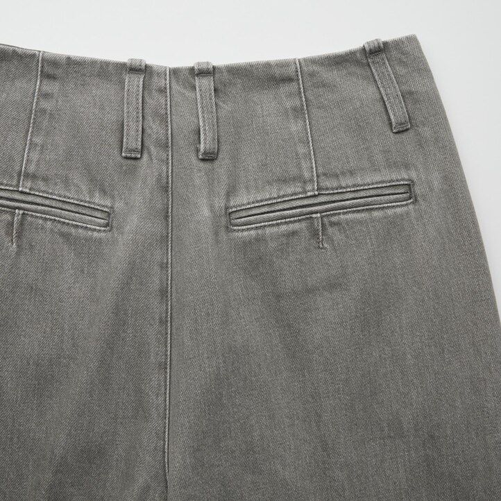 uniqlo damen-jeans mit geradem bein dunkelgrau