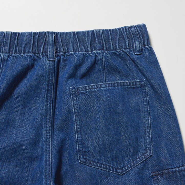 uniqlo denim wide legrgo damenjeans blau