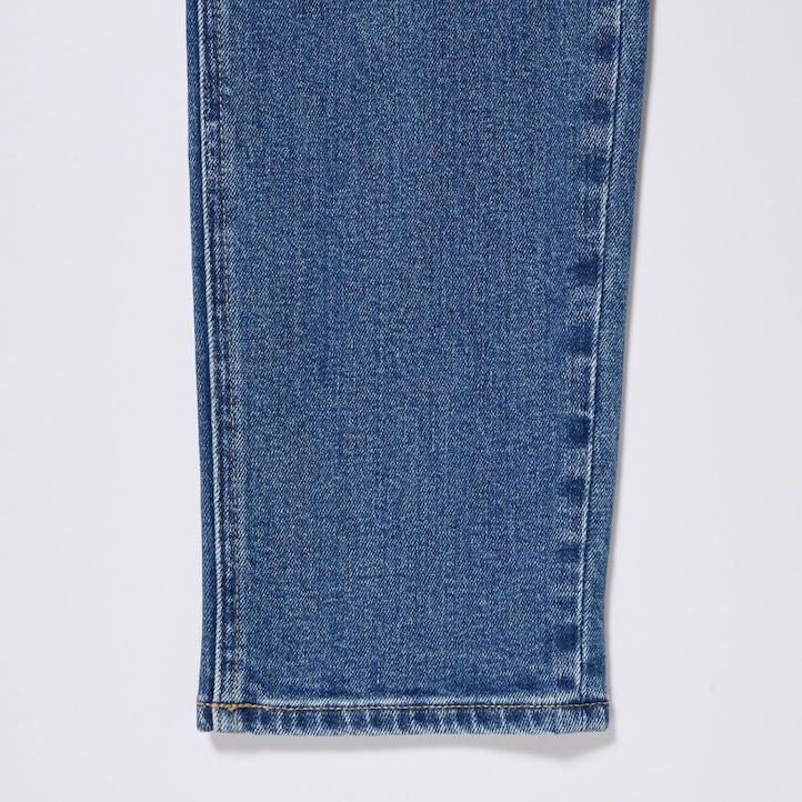 graue uniqlo damen-jeans schmal geschnitten gerades bein