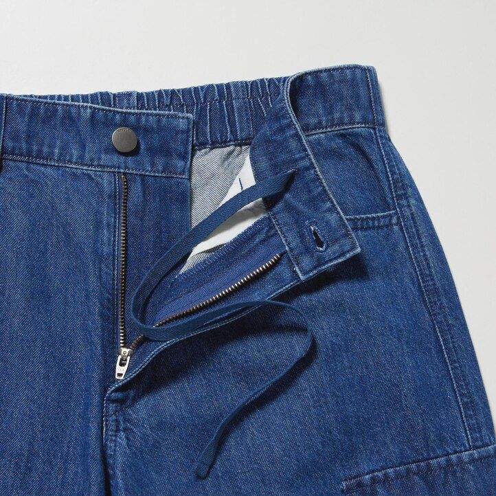 uniqlo denim wide straight legrgo damenjeans blau