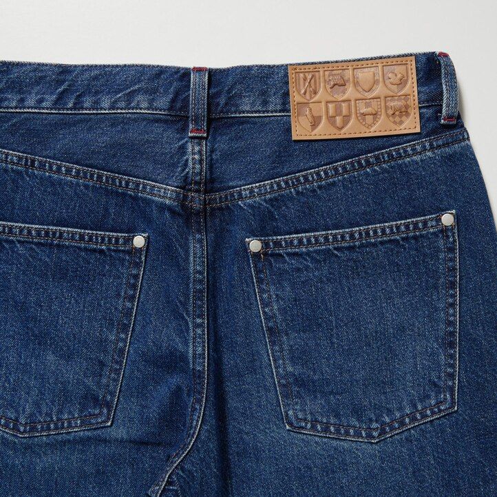 dunkelgraue uniqlo damen-jeans schmal geschnitten gerades bein