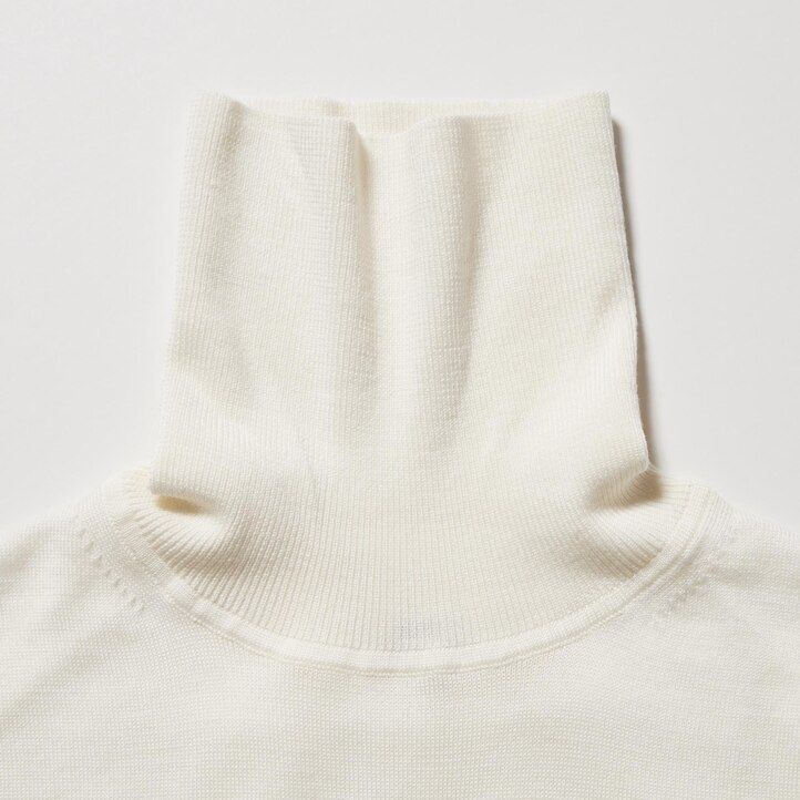 orangefarbene uniqlo damenpullover aus 100 extrafeiner merinowolle