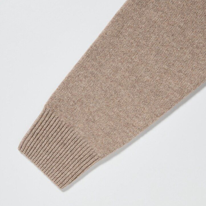 orangefarbene uniqlo premium-lammwollpullover für damen
