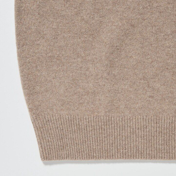orangefarbene uniqlo premium-lammwollpullover für damen