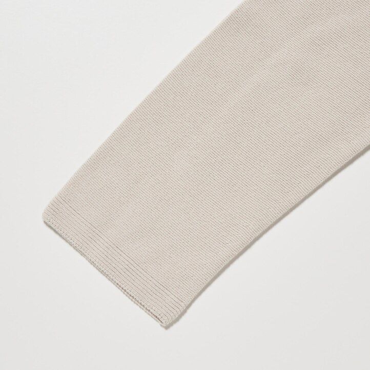 schwarzer uniqlo 3d-strickpullover aus nahtloser baumwolle mit rundhalsausschnitt für damen