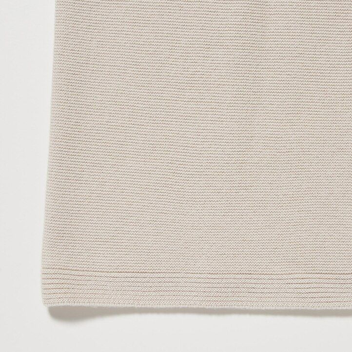 schwarzer uniqlo 3d-strickpullover aus nahtloser baumwolle mit rundhalsausschnitt für damen