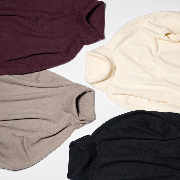 uniqlo 3d-strickpullover aus nahtlosem soufflé-garn damen beige
