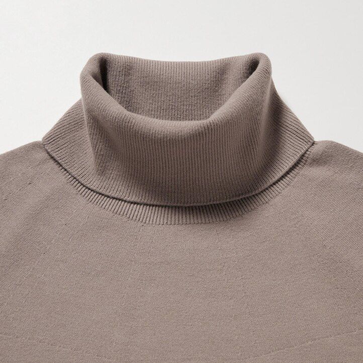 uniqlo 3d-strickpullover aus nahtlosem soufflé-garn damen beige