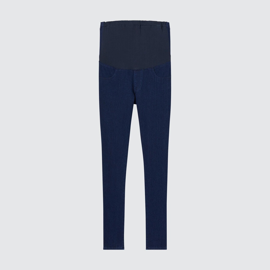 blaue uniqlo ultra stretch umstandsjeans für damen