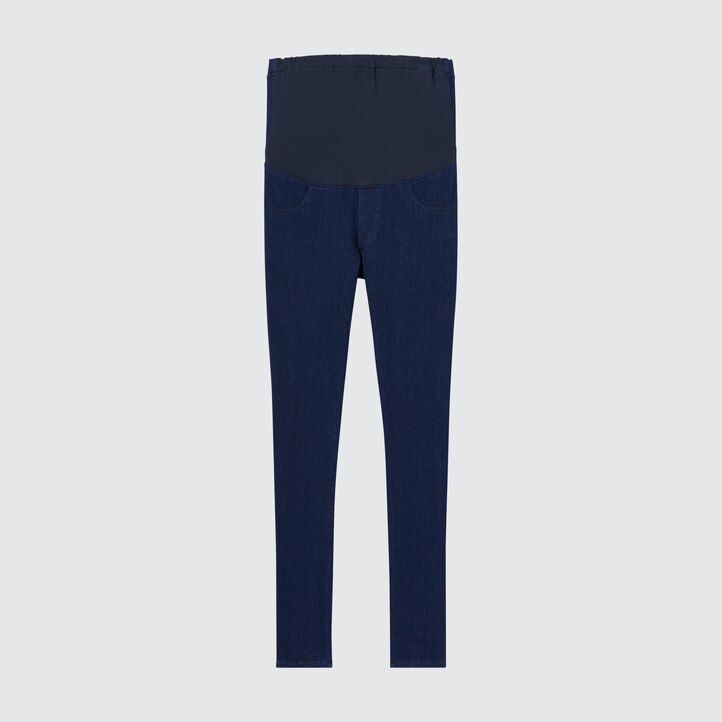 blaue uniqlo ultra stretch umstandsjeans für damen