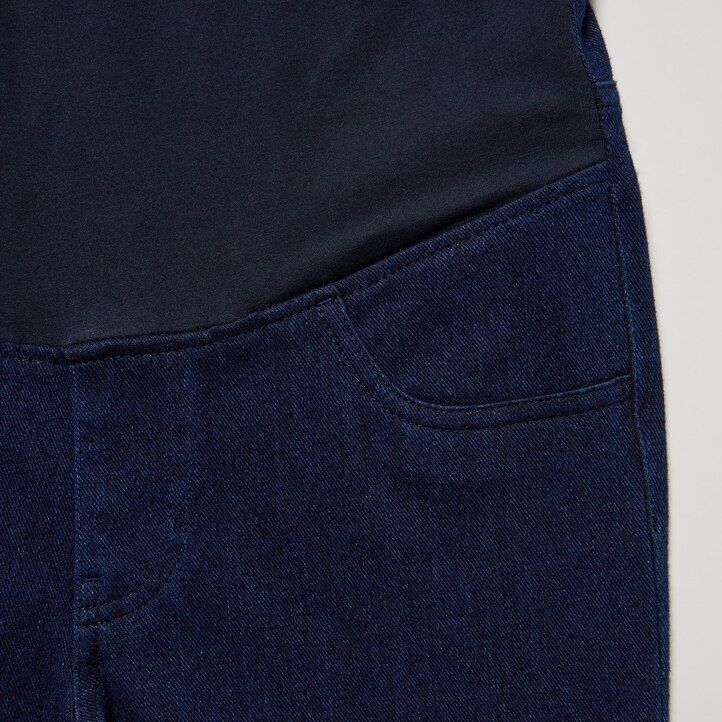 blaue uniqlo ultra stretch umstandsjeans für damen