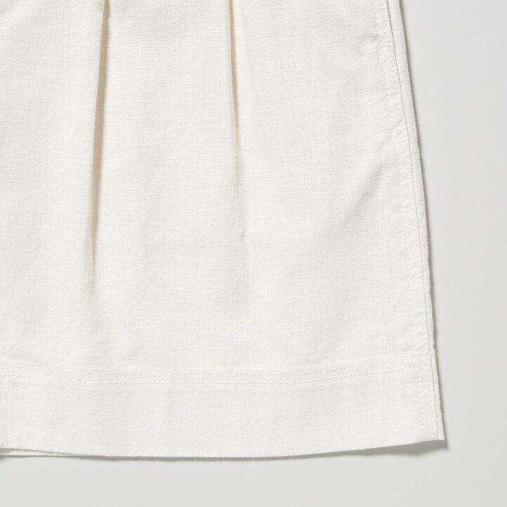 beige damen-shorts von uniqlo aus leinen-baumwolle