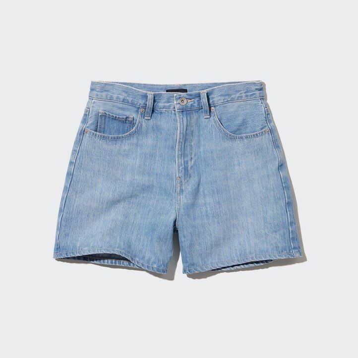 uniqlo damen-jeansshorts blau