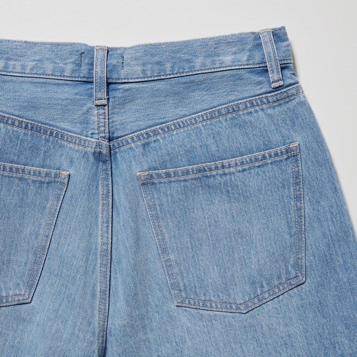 uniqlo damen-jeansshorts blau