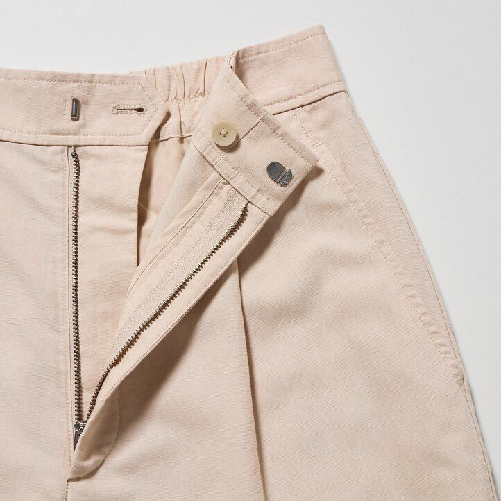 uniqlo leinenmischung high waisted damenshorts weiß