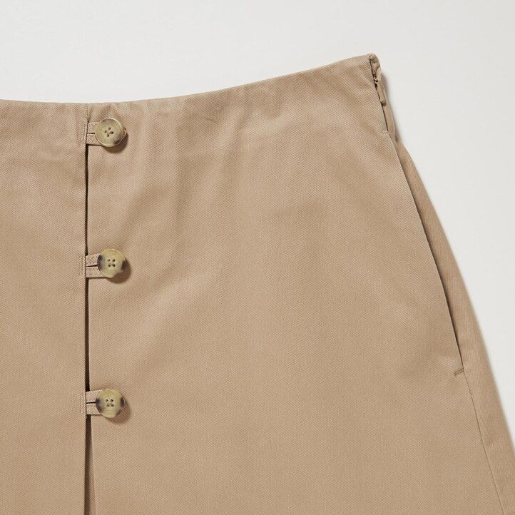 uniqlo baumwoll-midirock für damen beige