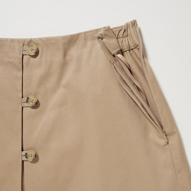 uniqlo baumwoll-midirock für damen beige