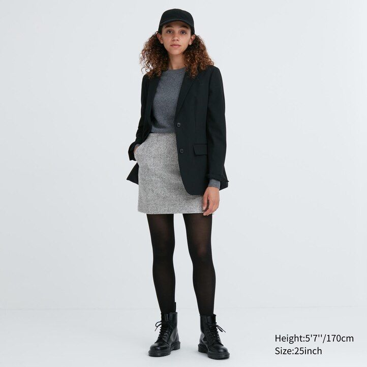 graue uniqlo tweed-miniröcke für damen