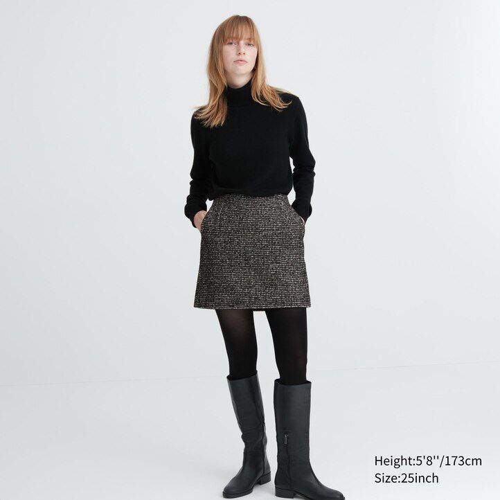 graue uniqlo tweed-miniröcke für damen