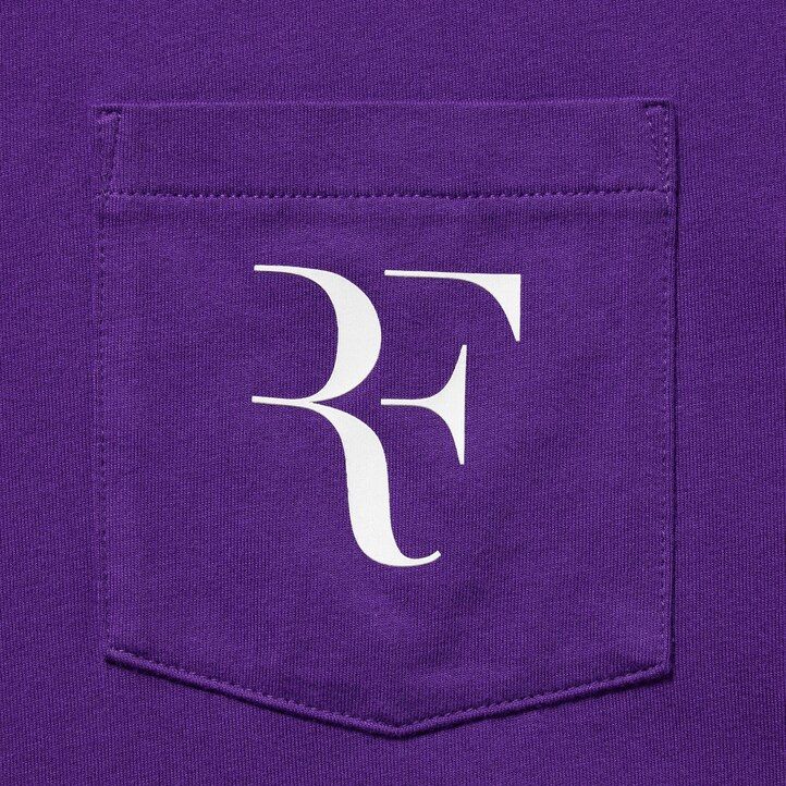 lila uniqlo damen-t-shirts mit roger federer rf-grafik