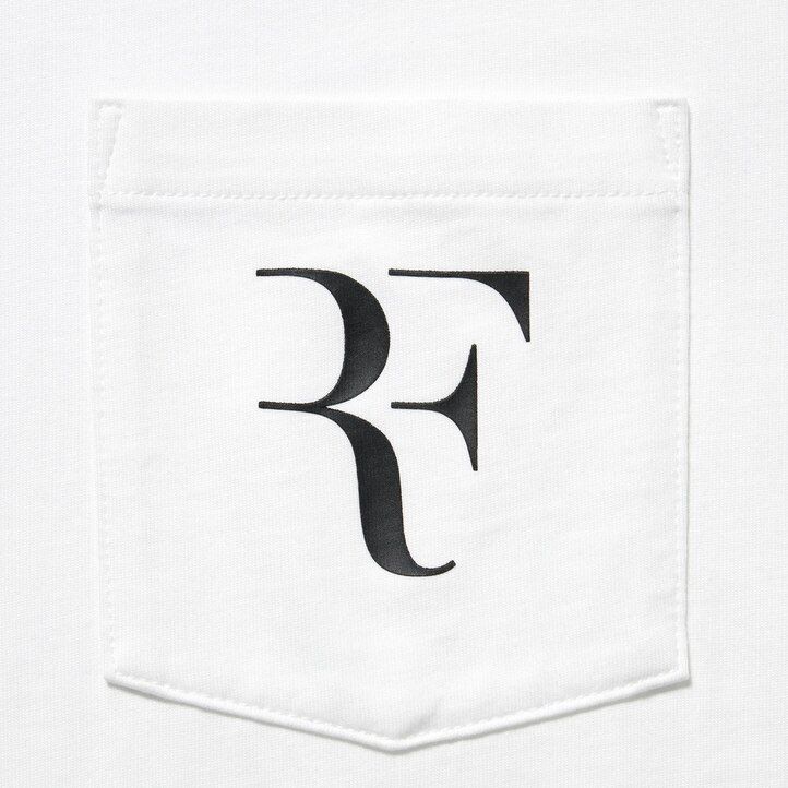lila uniqlo damen-t-shirts mit roger federer rf-grafik