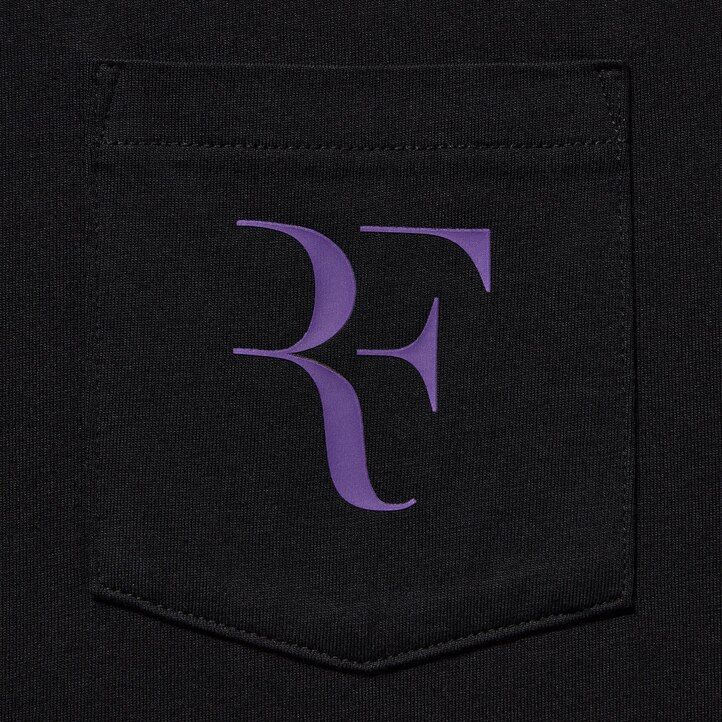 lila uniqlo damen-t-shirts mit roger federer rf-grafik