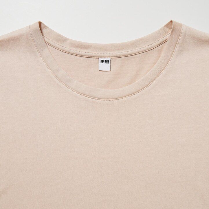 uniqlo damen-t-shirt aus 100 supima-baumwolle mit rundhalsausschnitt und Ärmeln grün