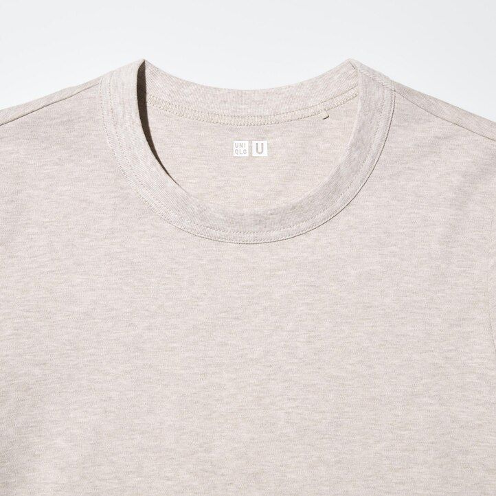 braune uniqlo uniqlo u rundhals-t-shirts mit Ärmeln für damen