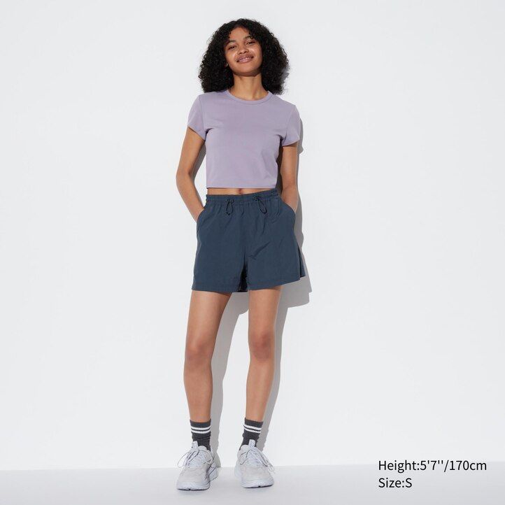 weiße uniqlo airism ultra soft cropped t-shirts für damen
