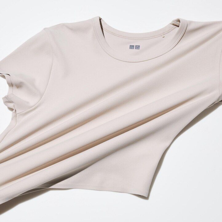 weiße uniqlo airism ultra soft cropped t-shirts für damen