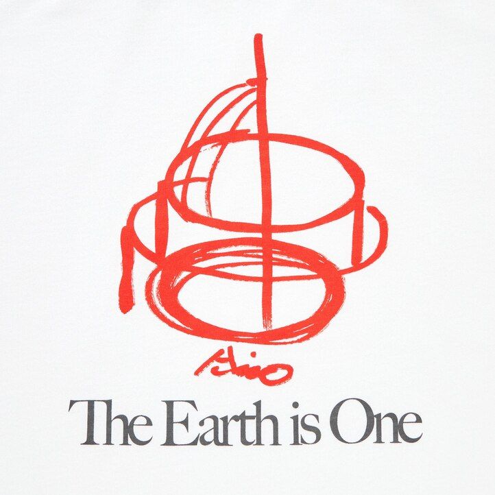 weiße uniqlo peace for all grafik-t-shirts für damen von tadao ando