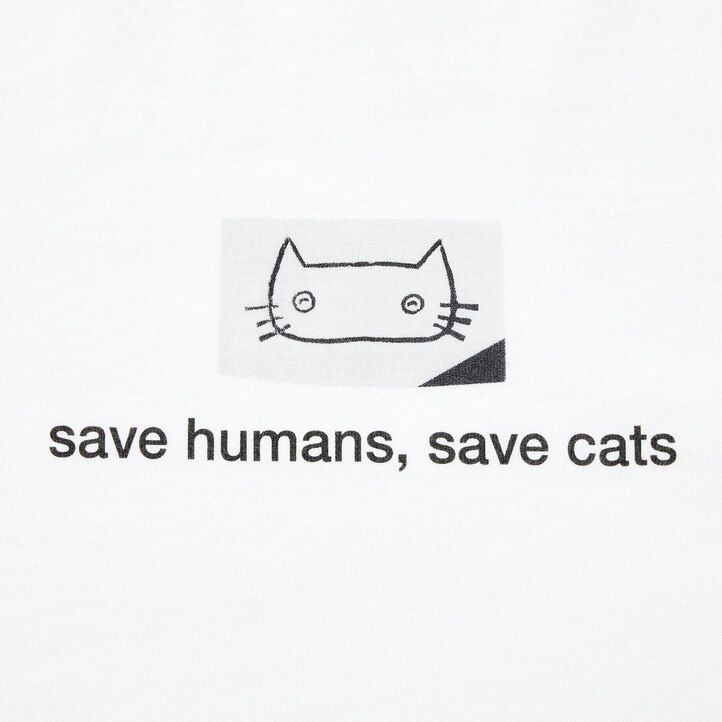 uniqlo damen-t-shirt mit haruki murakami-motiv „frieden für alle weiß