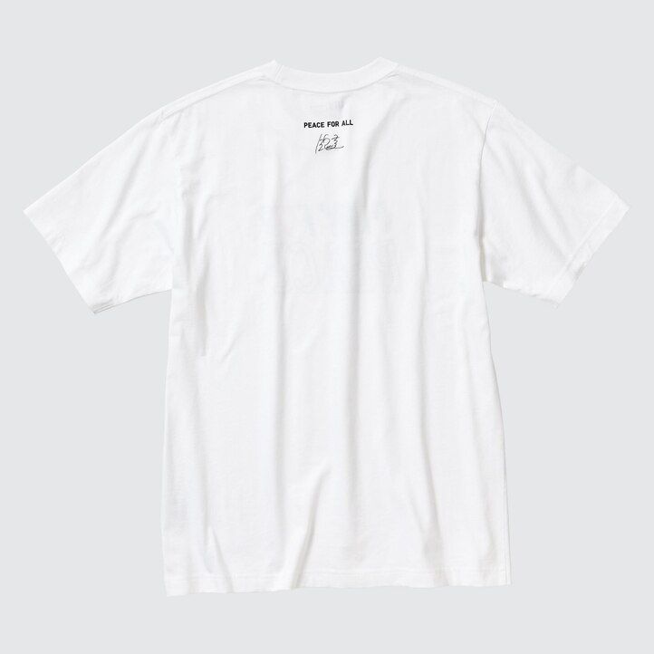 weiße uniqlo damen-t-shirts mit friedensmotiv von kei nishikori