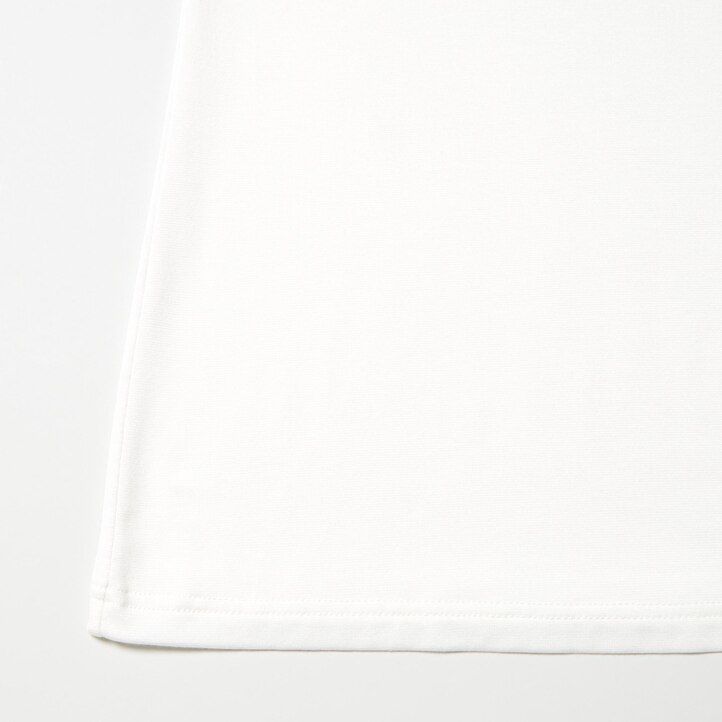 uniqlo heattech damen-thermo-t-shirt mit rundhalsausschnitt und Ärmeln weiß