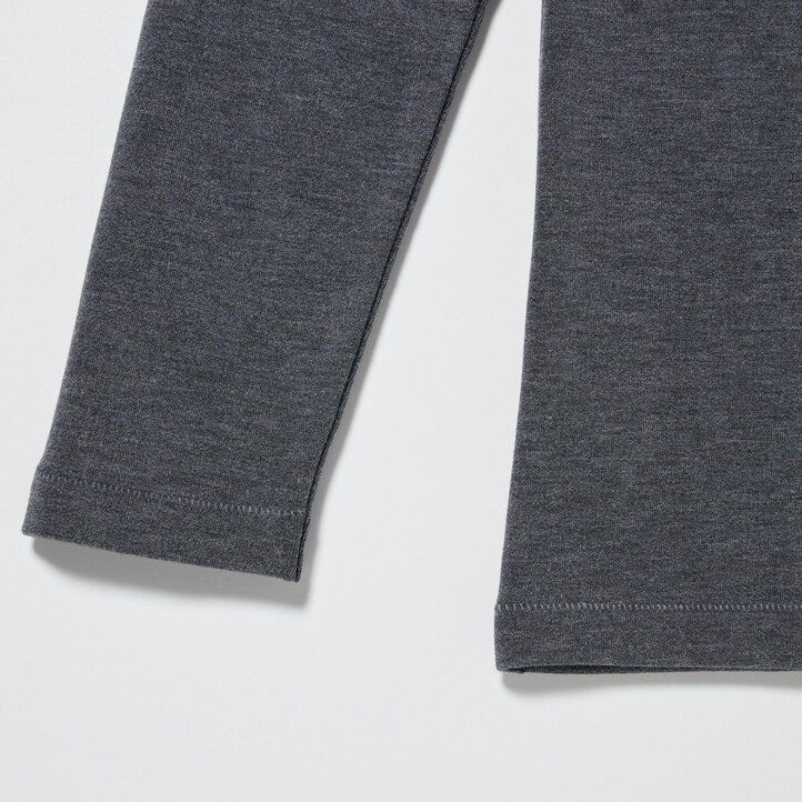 weiße uniqlo heattech ultra warm rundhals-thermo-t-shirts mit Ärmeln für damen