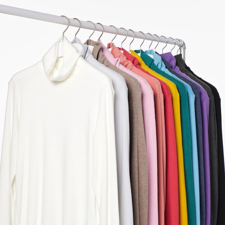 rote uniqlo heattech fleece-thermo-t-shirts mit Ärmeln für damen