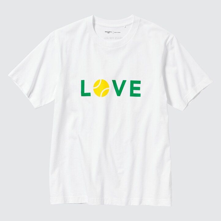 uniqlo peace for all grafik roger federer damen t-shirt weiß