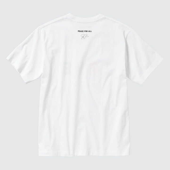 uniqlo peace for all grafik roger federer damen t-shirt weiß