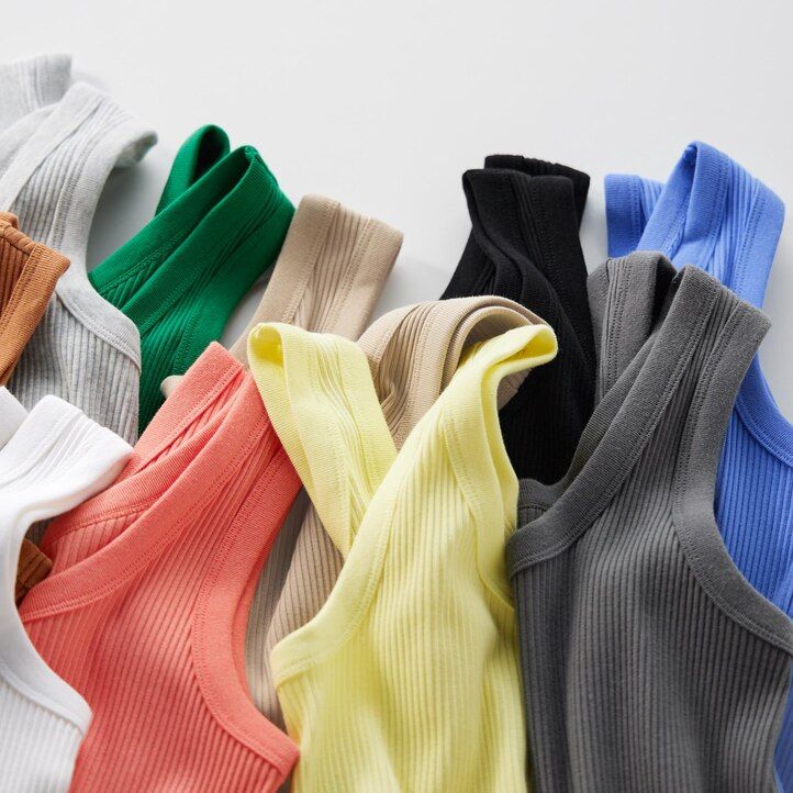 uniqlo rippen-tanktop für damen orange