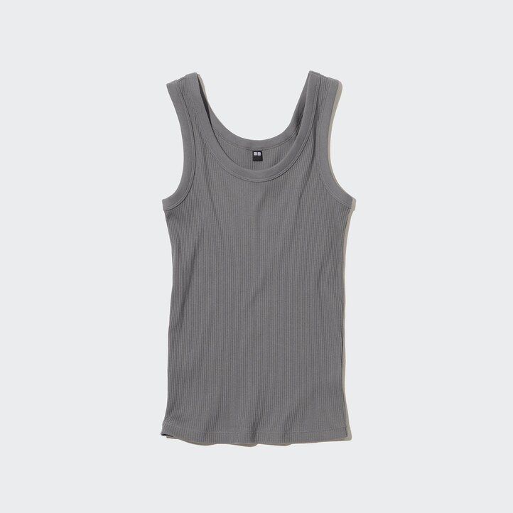uniqlo rippen-tanktop für damen orange
