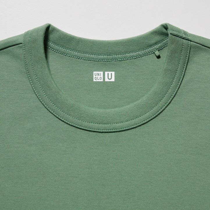 pinkfarbene uniqlo damen-t-shirts mit rundhalsausschnitt und Ärmeln