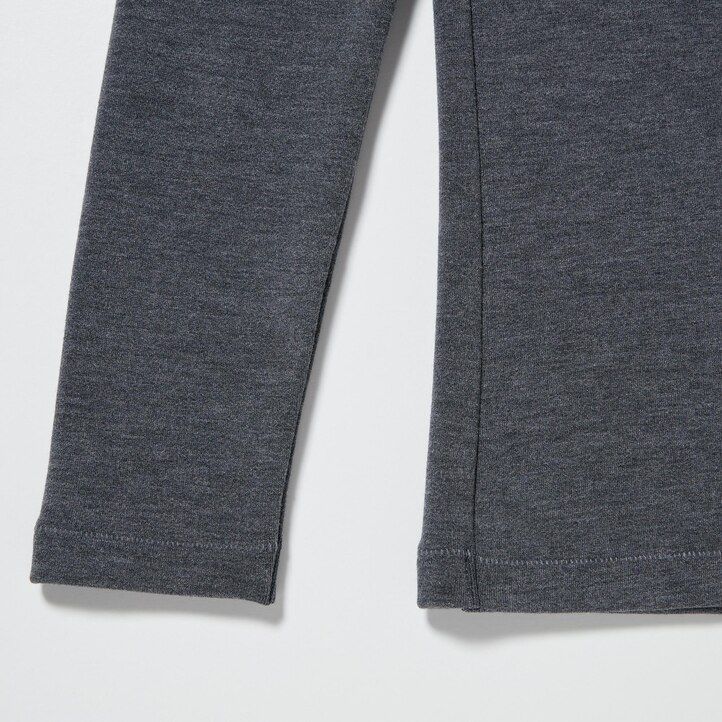 weiße uniqlo heattech ultra warm thermo-t-shirts mit hohem kragen und Ärmeln für damen