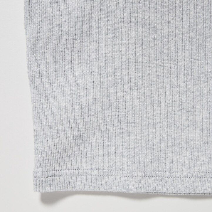 uniqlo damen-t-shirt mit rippstrick kurzem schnitt und ärmellos weiß