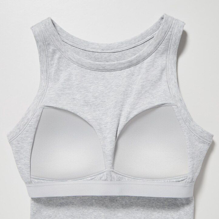 uniqlo damen-t-shirt mit rippstrick kurzem schnitt und ärmellos weiß