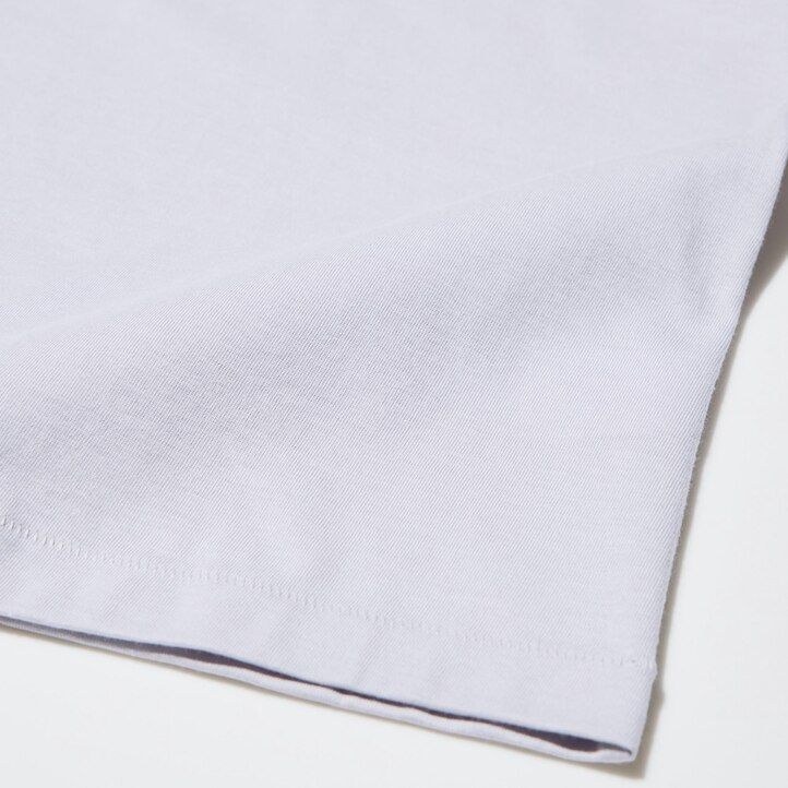 blaue uniqlo damen-t-shirts aus 100 supima-baumwolle mit v-ausschnitt und Ärmeln